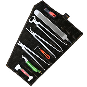 Professional Farrier Hoof Trimming Kit with Shoe Puller, Nail Clincher, Double-Sided Rasp, Basic Pick, and Clinch Cutter - Product Image 1