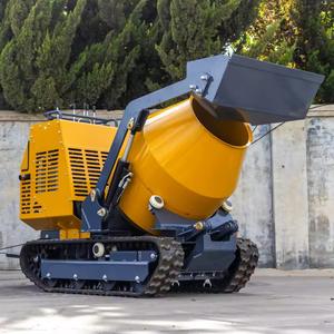 Camion malaxeur à béton tout-terrain à chargement automatique, entraînement par chenilles, moteur 7,5 kW, alimentation 380 V, capacité 750 kg, machine de construction - Product Image 3