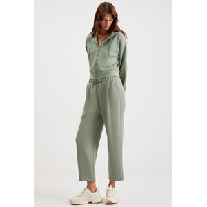 GRIMELANGE Jill <b>Women's</b> Relaxed Fit Comfortable Fit Hooded <b>Zipped</b> Premium Fabric Knit Crop <b>Sweatshirt</b> - Product Image 2