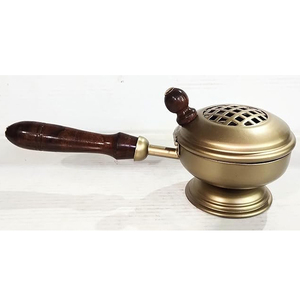 Soporte de incienso de Metal de hierro, quemador de incienso con mango de madera, acabado dorado, decoración de Mesa de la mejor calidad, quemadores de aceite con fragancia de aire - Product Image 5
