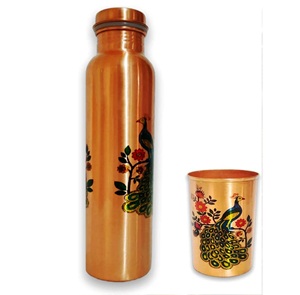 Imprimé 1 bouteille d'eau PEC faite à la main à Moradabad cadeau personnalisé avec haute capacité - Product Image 5