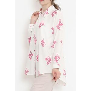 Camicia a motivi floreali bianco rosa-16509.1775.