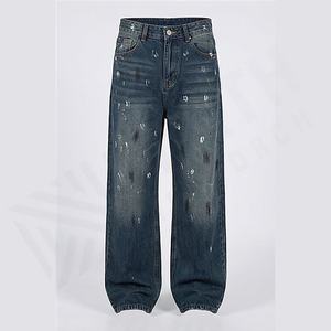 Latest Design Custom <b>Men's</b> High Street Unisex Vintage Denim <b>Jeans</b> Washed Baggy Pants Durable <b>Trousers</b> Customized Color Wholesale - Product Image 1