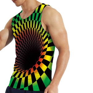 Camisetas sin mangas personalizadas para hombre, nuevo chaleco deportivo informal para Fitness, poliéster transpirable, sublimación, culturismo, entrenamiento, tejido - Product Image 2