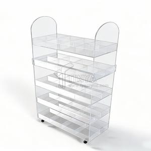 ชั้นวางกระเป๋าอะคริลิคแบบพรีเมียม 5 ชั้น ชั้นวางแบบมีล้อสำหรับร้านค้า บูติก จัดระเบียบกระเป๋า โชว์สินค้า - Product Image 3