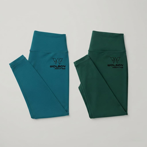 Women's High Waist Full-Length Stretch <b>Leggings</b> Solid Eco-Friendly Spandex/Polyester Quick Dry Seamless Construction <b>Pockets</b> for - Product Image 5