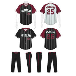 เสื้อเบสบอลสโมสร ออกแบบโลโก้เองได้ รับผลิตแบบ OEM ชุดทีม เสื้อแบบติดกระดุมและกางเกง แบบซับลิเมชั่น - Product Image 2