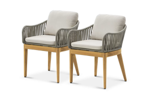 Contemporary <b>Outdoor</b> Garden Set 2 Seater Solid Teak Weather Resistant Cushions Non <b>Foldable</b> - Product Image 6