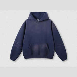 Jersey de manga larga para hombre personalizado de fabricante, sudadera recortada con capucha y sol desteñida, pantalones acampanados para correr, conjunto de chándal de invierno con lavado ácido - Product Image 3