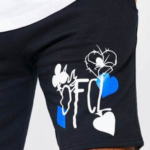 กางเกงขาสั้นผ้าฝ้ายฟอกสีกรดสำหรับผู้ชายกางเกงขาสั้นซักได้พิมพ์โลโก้แบบออกแบบได้ตามต้องการ - Product Image 5