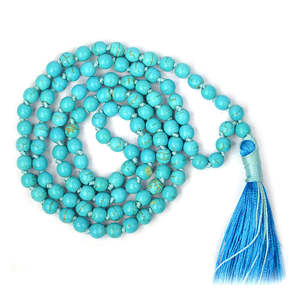 Collier Mala en cristal turquoise pour la guérison, la protection et la communication - Product Image 4