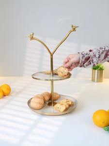 แท่นวางช็อคโกแลตขัดเงาสีทองมันวาวสองชั้นสำหรับเสิร์ฟช็อคโกแลตและเสิร์ฟของหวานเครื่องใช้บนโต๊ะของใช้ในครัว - Product Image 3