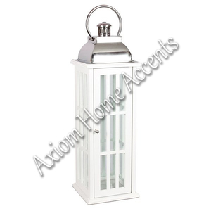 Axiom Home Acentos Decoración navideña festiva Elegante vela de madera hecha a mano Linternas y tarros con atractivo contemporáneo - Product Image 3