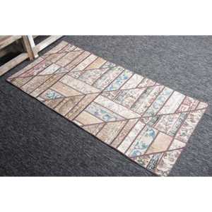 Petit tapis turc de 2,4 x 5,2 pieds, tapis vintage patchwork arc-en-ciel - Product Image 3