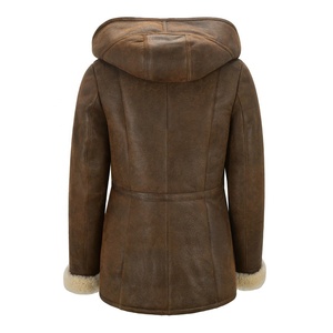 Shearling Leather <b>Jacket</b> for Women's New Hooded Leather <b>Jacket</b> Style with <b>Sheepskin</b> <b>Jacket</b> - Product Image 6