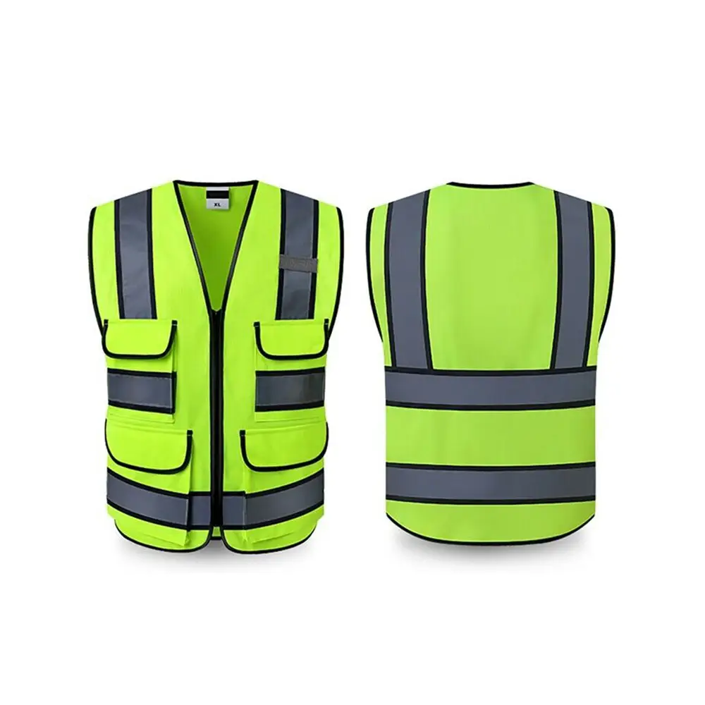 Customized Logo Construction Security Safety Vest Reflective Clothing Reflector Safety Hi vis Vest with pocket