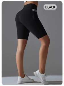 Wholesale Custom 100% Cotton Yoga Shorts Tights for Women High-Waisted Mid-Waist Gym <b>Legging</b> Pockets Casual Knitted Style - Product Image 3