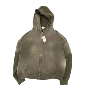 Vente en gros Couverture unie pour homme Veste coupe-vent en coton à fermeture éclair et sweat Vêtements à carreaux 100% en coton biologique pour hommes Sus - Product Image 4