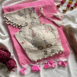 Sari de Algodón Khadi Liso de Moda, Proveedor Mundial de Moda Femenina, Exportador, Compra en Línea en India al Precio Más Bajo - Product Image 1