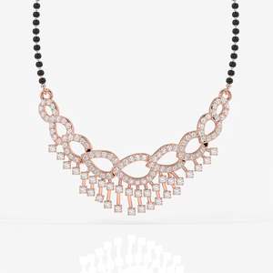 Mangalsutra de Oro de 14K para Mujer con Diamante Cultivado en Laboratorio de Corte Redondo, Joyería Cultural Coleccionable - Product Image 5
