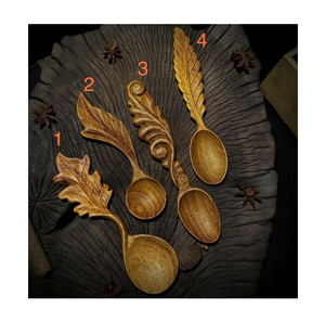 Cuillère de cuisine en bois naturel de qualité supérieure adaptée aux restaurants, aux cuisines à domicile et aux hôtels - Product Image 2