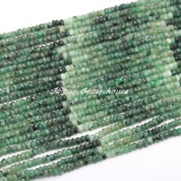 Vente chaude AAA Grade Naturel Vert Émeraude Ombré 3mm-4mm Rondelle Perles De Pierres Précieuses Direct Zambie En Gros Bijoux Perles De Pierre