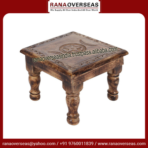 Mesa de Altar Cuadrada de Madera Grabada de Alta Calidad, Diseño de Pentagrama y Triple Luna, Arte Religioso Wiccano Pagano Folclórico - Product Image 6