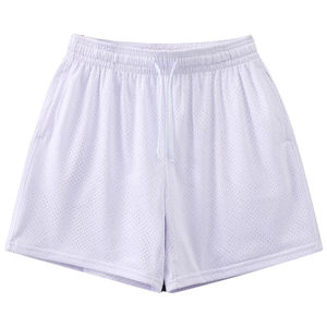 Ensembles de vêtements de rue en polyester 100% uni par sublimation Short de sport vierge de basket-ball en maille personnalisée Double couche pour hommes - Product Image 5