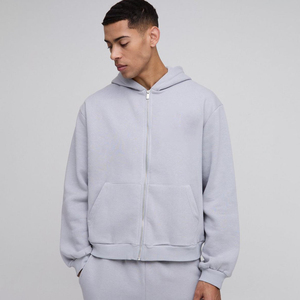 Vente en gros OEM sweat à capuche zippé personnalisé 100% coton éponge lavé à l'acide pull boxy pour la saison d'hiver - Product Image 1