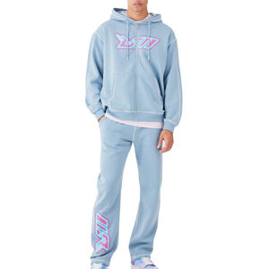 Vente en gros de survêtements de marque personnalisés de haute qualité pour hommes survêtement à capuche imprimé graphique sur la poitrine - Product Image 1