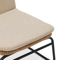 Chaise de salle à manger moderne Davidson, pas chère, avec pieds en acier inoxydable, revêtement en cuir PU et lin, hauteur réglable, coussin imperméable