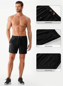 Short décontracté 5 "/ 7" pour hommes gaufré taille élastique cordon de serrage entraînement course Jogging plage Sweat Shorts avec poches - Product Image 5