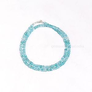 Perles de pierres précieuses d'apatite ciel de qualité supérieure Apatite naturelle à facettes Rondelle perle bijoux Apatite perle collier pour ses bijoux délicats - Product Image 1