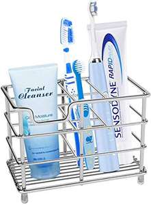 Métal Porte-Brosse À Dents En Acier Inoxydable Chrome Brosse À Dents Nettoyant Rangement Salle De Bain - Product Image 2