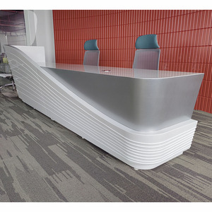Rectangular MDF Front <b>Counter</b> Commercial <b>Reception</b> Desk Corporate Office Building Service <b>Counter</b> Clinic Lobby <b>Reception</b> - Product Image 4