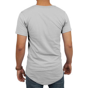 2023 Camisetas De Hip Hop largas de calidad premium para hombres 100% algodón cuello redondo diseño de hombro caído cuello redondo pantalla corta ligera - Product Image 2