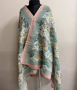 Summer Women's Soft Cotton Long <b>Indian</b> Sarong <b>Scarf</b> for Resort Wear Hand Block Printed Sun Protection Colorful Bikini Cover - Product Image 1