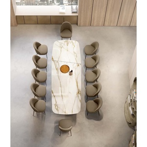 Teo XL Dining <b>Table</b> Set Assembled Wooden Square and Oval Extendable for Home Bar or Office with Marble and Mirrored Feature - Product Image 2