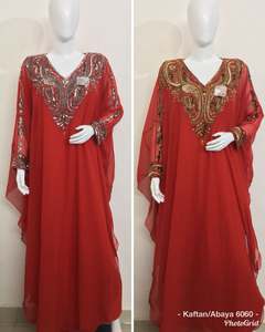 Haute qualité orné de paillettes perlées à la main Abaya musulman Cardigan caftan robe arabe pleine longueur Caftan confort sans effort - Product Image 2