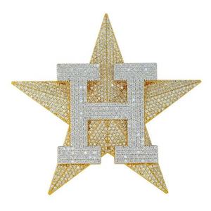 Colgante de Letra H con Estrella Helada de Lujo en Oro con Piedras de Moissanita, Joyería Personalizada de Estilo Hip Hop - Product Image 4