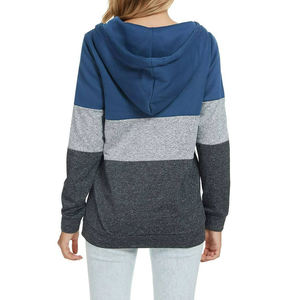 Custom Made Your Own Design Blank OEM ODM Service Ladies Color Block Hoodie 2024 Nueva llegada Zip up Hoodies para la venta - Product Image 4