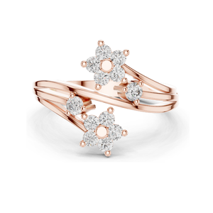 แหวนเพชรแล็บลายดอกไม้ 0.39 กะรัต ความใส VVS-VS สี EF ทอง 18KT, 14KT, 10KT และเงิน 925  ทองชมพู, ทองเหลือง, ทองขาว - Product Image 1