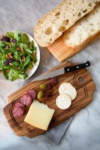 เขียงไม้ไผ่อคาเซียไม้วอลนัทสีดำหรูหราออกแบบได้ตามต้องการแผ่นไม้หนาสำหรับสับในครัว - Product Image 3