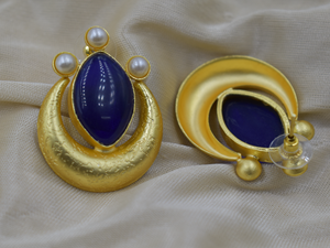 Fait à la main dernière mode laiton plaqué or pierre boucle d'oreille pierre 18K plaqué or boucles d'oreilles femmes mode bijoux boucles d'oreilles femmes - Product Image 4