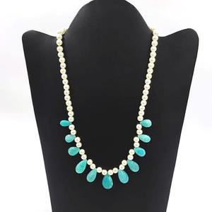 Collar de cuentas de perlas de ónix verde para mujer, gargantilla de cuentas hechas a mano Bohemia, collar de la suerte, cuentas coloridas, joyería de playa para mujer - Product Image 2