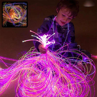 Tuiles sensorielles multicolores 3*0,75 mm, câble à fibres optiques scintillantes UV, lumières sensorielles à fibres optiques interactives pour enfants autistes
