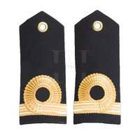 1 paire d'épaulettes professionnelles épaulettes uniformes à rayures dorées Badges d'épaule OEM en épaulettes pour uniforme