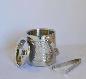 Shiny Polish Stainless Steel Hammered <b>Ice</b> Bucket Premium Design Double Wall Insulated Air Tight <b>Ice</b> Bucket Simple Wine <b>Cooler</b> - Product Image 2