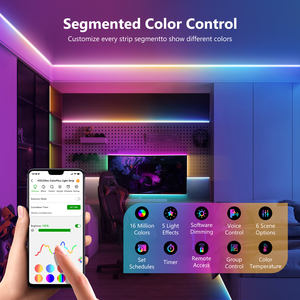 Tira <span class=keywords><strong>de</strong></span> luz LED AC220V controlada por voz <span class=keywords><strong>de</strong></span> <span class=keywords><strong>Alexa</strong></span> y Google, tira <span class=keywords><strong>de</strong></span> luz LED multicolor con cubierta <span class=keywords><strong>de</strong></span> silicona - Product Image 4