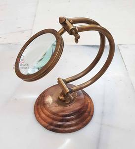 Loupe marine en laiton antique avec socle en bois Loupe marine nautique de style vintage Loupe vintage antique - Product Image 5